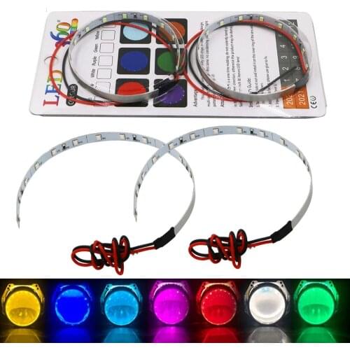 YSY 2Pcs Car Decorative Light Devil Eyes Projector Headlight Led Devil Eyes Lights Demon Eye Lamp 7 colors