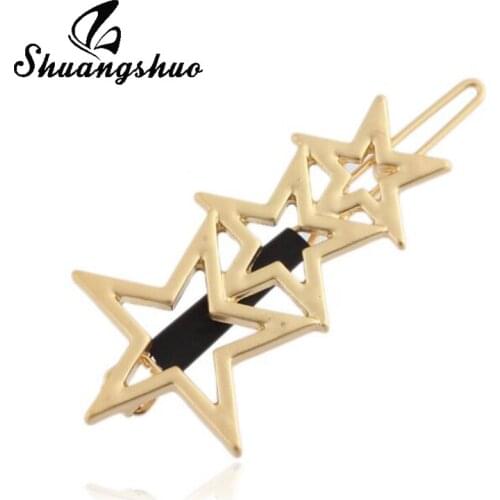 Shuangshuo Women Ladies Popular Hollow Star Hairpin Stars Hair Pins Hair Clips High Quality Wedding Hair Accessories for Women