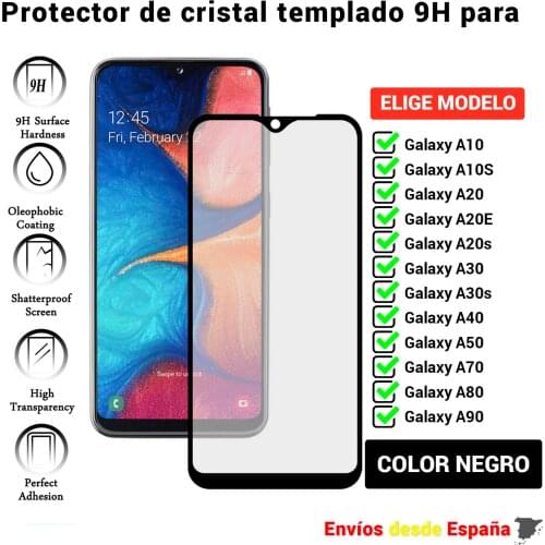 3D full screen Protector for Galaxy A10 A10S A20 A20E A20s A30 A30s A40 A50 A70 A80 A90. Movil black tempered glass