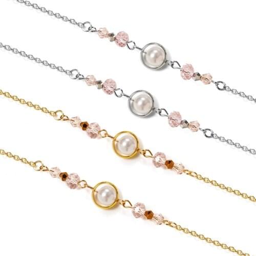 Fashion Pearl Crystal Glasses Chain Sunglasses Chain Sunglasses Masked Glasses Gold Chain Lanyard