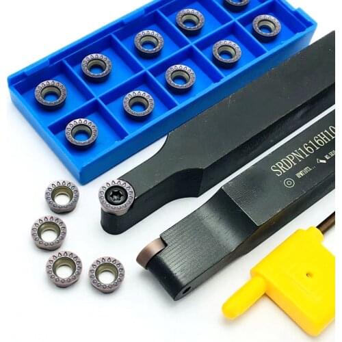1pcs SRDPN1010H10 SRDPN1212H10 SRDPN1616H10 turning tool holder boring bar CNC external tool holder + 10PCS RPMT10T3MO insert