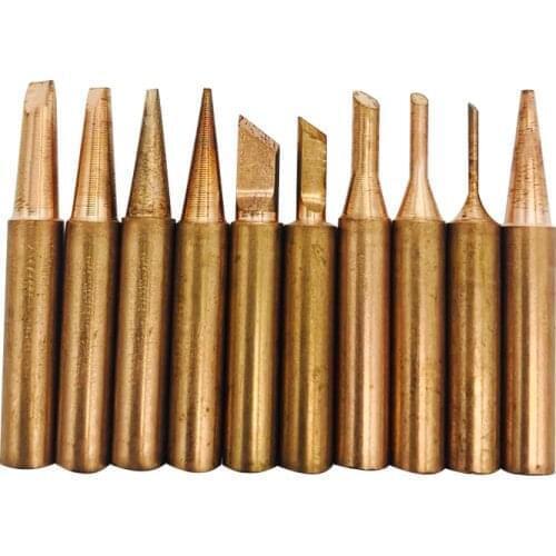 10pcs pure copper Iron tip 900M-T soldering tip for Various Models soldering rework station soldering iron station