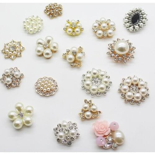 Hot sale super flash alloy 10pcs of rhinestone pearl jewelry accessories exquisite decoration holiday handmade design Many model