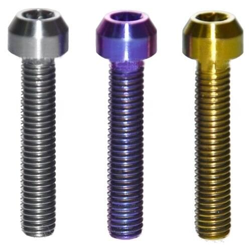 2pcs M5*30mm titanium alloy screw bolt TORX screws plum socket bolts cylindrical head Ti machine thread nail multicolor