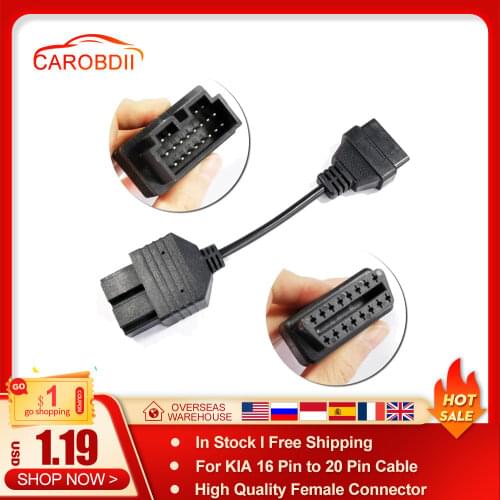 2018 for KIA sportage Diagnostic Cable OBD 20 pin to OBD 2 16pin Car Diagnostics Adapter 20 pin for KIA 20pin OBD2 Car Connector