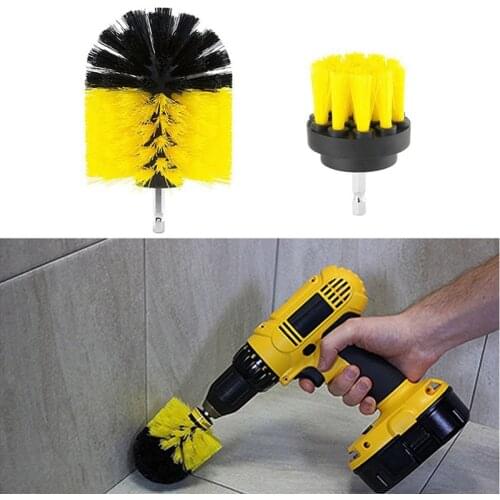 3 Pcs/set Power Scrubber Brush Drill Brush Clean Bathroom Tub Shower Tile Cleaning Kit
