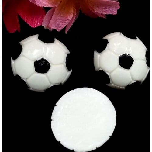 50pcs/Lot 24mm Football Soccer Resin Flatback Cabochon Sport Ball Flat Back Scrapbooking DIY Decor for Hair Bow Center Embellis