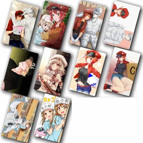 70PC/Lot Anime Hataraku Saibou Public Transit Card Bank Card Adhesive Sticker DIY Waterproof Cartoon Decorative Crystal Stickers