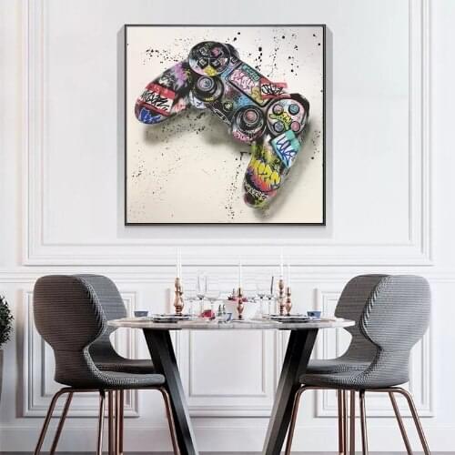 Abstract Waterproof Joystick Lion Face Attractive Design Cotton Canvas Art Poster Collectors Artists Kids Home Office Painting