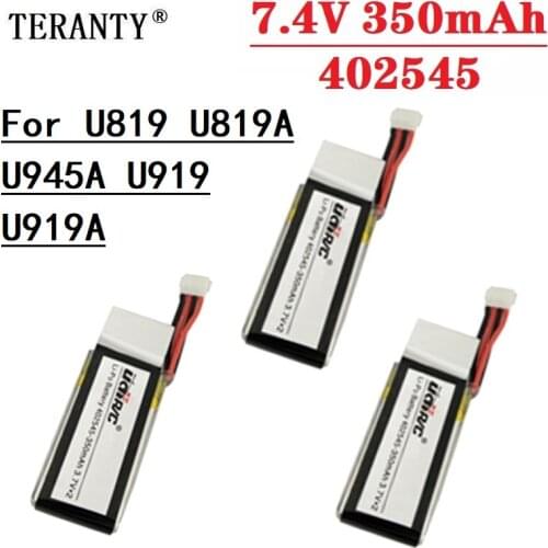 1/2/3/5/10PCS 7.4V 350mAh Lipo Battery 2S for U819 U819A U945A U919 U919A RC Helicopter 3D Flip Drone RC Quadcopter Spare Parts