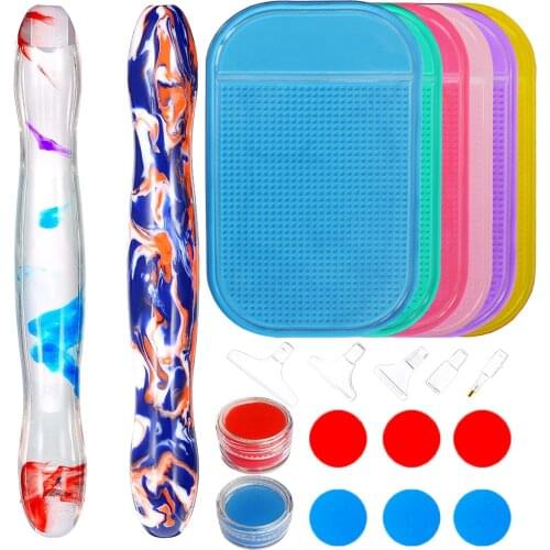 5D Diamond Painting Tools Accessories Handmade Resin Point Drills Pen With Clay Wax for DIY Square/Round 5D Diamonds Painting