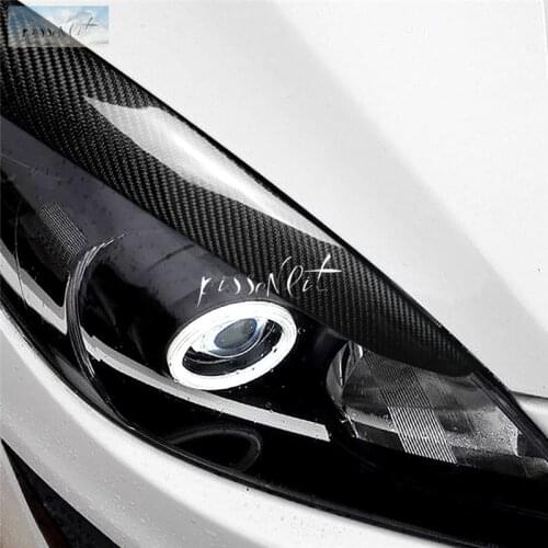 Car Styling Accessories Carbon fiber Headlight Eyebrow Eyelids overlay for Mazda 3 Mazda3 JDM 2010-2013 Car Stickers
