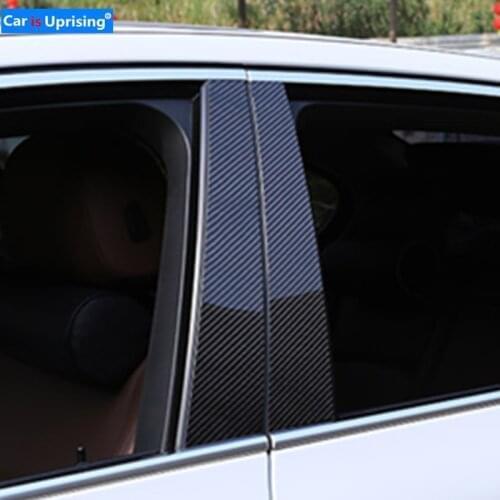 Carbon Fiber Car Window B C Pillars Auto Stickers Trim Covers Car Styling For mercedes w204 C E class GLA GLC GLK Accessories