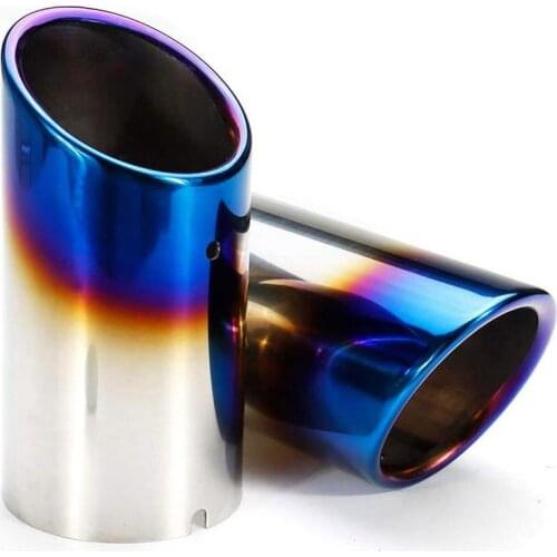 Car Exhaust Muffler For Malibu Tip Round Stainless Steel Pipe Chrome Tail Muffler 70mm Exhaust Tip Pipe Silver Car Accessories