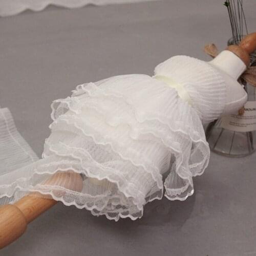 White lace trim lace fabric double layer 15cm width for dressmaking DIY handmade needlework sewing accessories