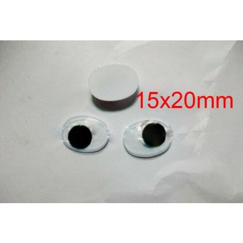 Free Ship!! 200pcs Toy Party Soft Push Eye DIY Googly Wiggly Craft Doll Moveable Black Oval Eyes