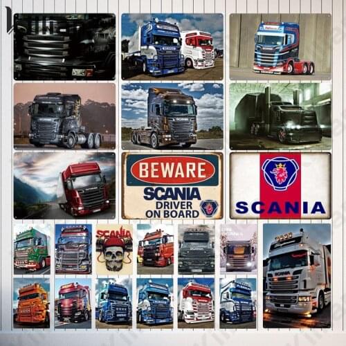 Big Truck Picture Metal Poster Retro Van Advertising Metal Plate Modern Bar Garage Metal Plaque Unique Home Decoration Tin Sign