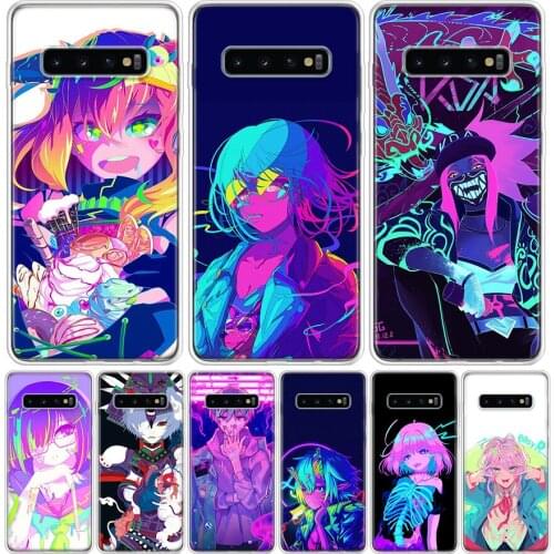 Neon Oni Girl Anime Cover Phone Case For Samsung Galaxy S10 S20 Ultra Note 10 9 8 S9 S8 J4 J6 J8 + Lite Plus Pro S7 Coque