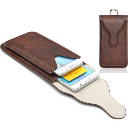 Phone Cover Pouch for iPhone 6 7 8 plus X XR XS Max 11 11pro Max Waist Bag Leather Case Belt Pouch Holster Dual Pouch Design