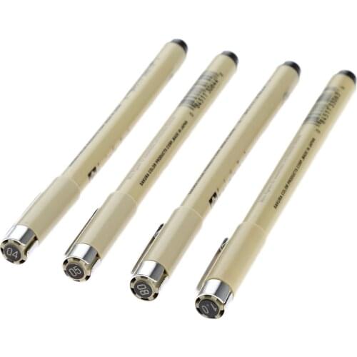 4pc Black Ink Fine Line Fine Tip Inking Pens For Drawing Archival Ink Pen Fineliner Sketching Pens for Writing 0.4/0.45/0.5/1mm