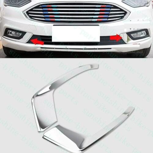 For Ford Fusion Mondeo 2017-2018 Silvery Stainless Front Fog Light Decorative Trim