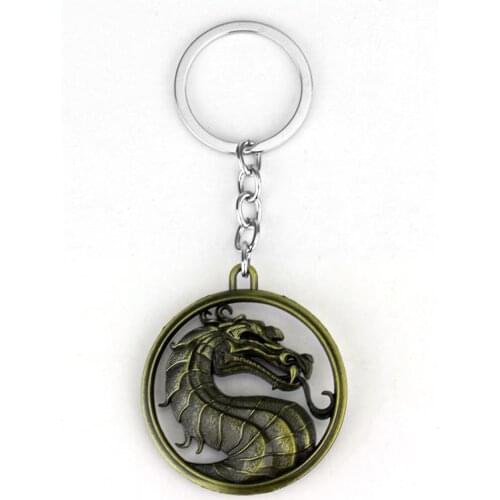 Dongsheng Dragon Keychain Hot Game Mortal Kombat Key Ring Metal Key Holder For Gift Chaveiro Key chain Jewelry for cars