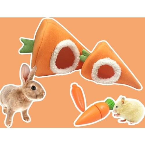Hamster Nest Carrot Shape Velvet Warm Pet Nest Cushion Hamster Hedgehog Small Animals Pet Sleeping Bag