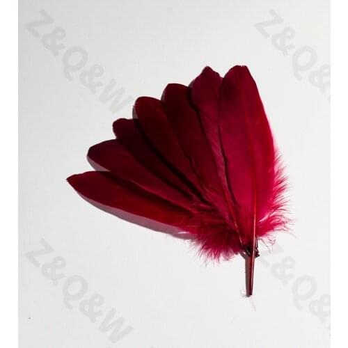 Beautiful 10-15CM natural goose feather dyed bright wine red 20-200PCS DIY jewelry earrings accessories clothing decoration
