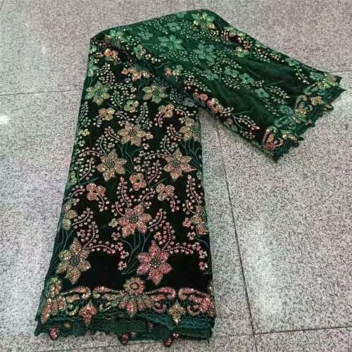 SJ Lace New Velvet Lace Fabric High Quality Lace African Lace Fabric 2021 French Nigorian Fabric For Women Wedding Dress A2-33
