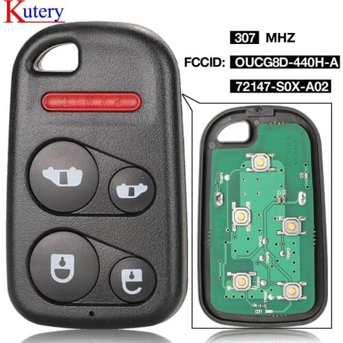 Kutery 307MHz 5 Buttons Keyless Remote Car Key Fob ID46 Chip OUCG8D-440H-A G8D-440H-A 72147-S0X-A02 Fit for Honda Odyssey