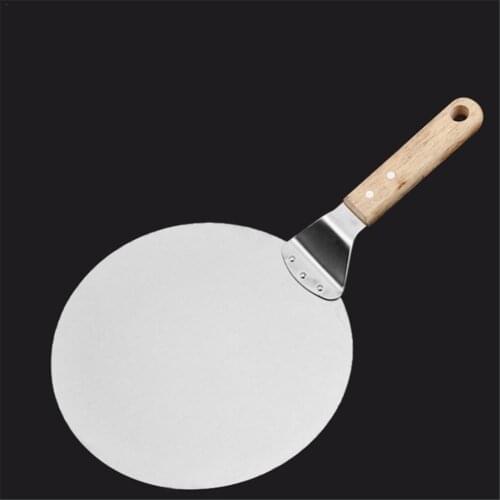 Pizza Shovel Pastry Tools Accessories Pizza Peel Round Stainless Steel Non-stick Pizza Paddle Spatula With Oak Wooden Handle