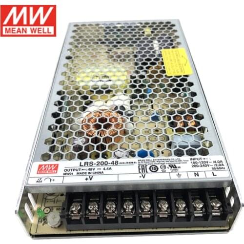 MEAN WELL LRS-200-48 200W 48V Switching Power Supply 110V/220V AC to 48V DC 4.4A 211.2W Meanwell Power Supply Replace NES-200-48