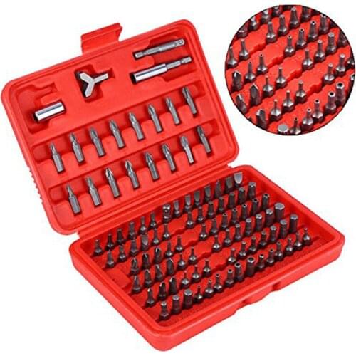 100pcs Chrome Security Bit Tool Set Torx Hex Drill Star Spanner Screw Driver Tri-wing Torx Spanner Hex Fasteners Screwdriver Bit