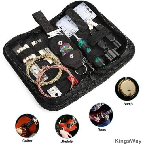 3 In 1 Guitar Repair Tools Maintenance Cleaning Kit Guitar String Winder Cutter Pin Puller Guitar Fret Rocker Leveling Tools New