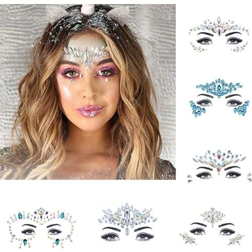 Halloween Face jewels sticker Make Up Adhesive Temporary Tattoo Body Art Gems Rhinestone Stickers for Festival Party