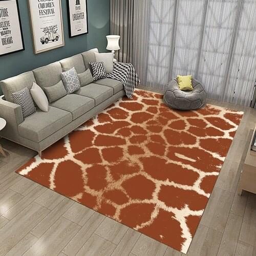 Anti-slip Floor Mats Water Absorption Rugs Home Decor Fashion Rug Animal Skin Texture Carpet Living Room Bedroom Soft Carpet Rug