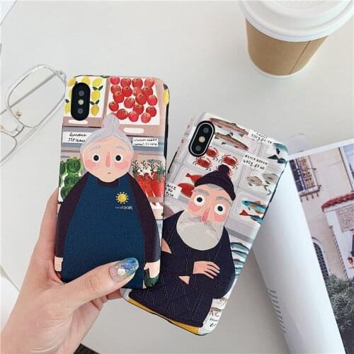 New Fashion Phone Case For iPhone 11 12 Pro XS MAX XR X 7 8 Plus 12 Mini Grandma Grandpa Soft Silicone Phone Cover Bag