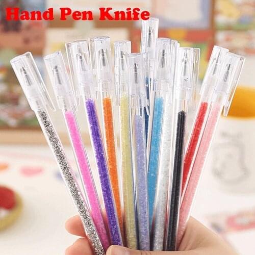 1Pc Dreamy Gradient Color Rubber Stamp Carving Knife Girl Small Fresh DIY Hand Account Engraving Pen