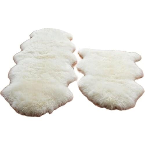 Full piece natural sheepskin rugs white sheep fur rug sofa/computer chair mat soft bedroom sheep fur rug