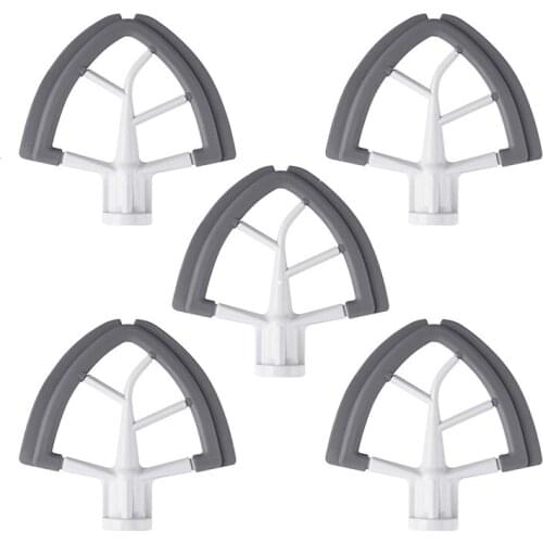5Pcs Flex Edge Beater With Silicone Edges Spare Replacement Parts For KitchenAid K45SS Q5 4.5-5 Quart Tilt-Head Stand Mixer