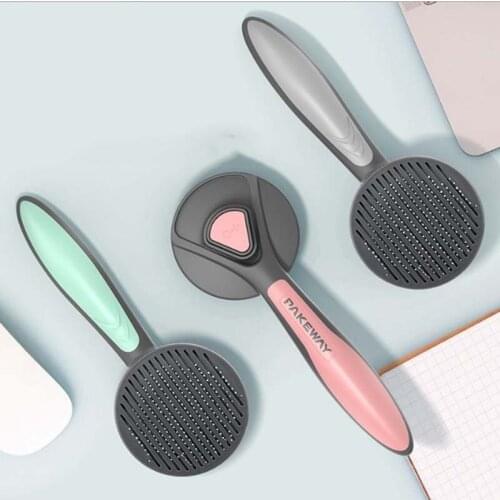 Pet Comb Stainless Steel Waterproof Hair Removal Cleaning Brush Self-cleaning Comb Dog Brush Cat Grooming Tool