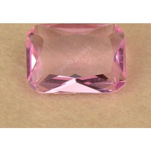 Sale 3x5~13x18mm Light Pink Red Color Glass Synthetic Gemstone Baguette Octangle Shape Cut Loose Glass Stone For Jewelry