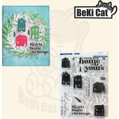 Christmas house Clear Stamps for DIY Scrapbooking/Card Making Fun Decoration Supplies