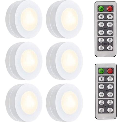 Xsky Touch Sensor LED Under Cabinets Lights Dimmable LED Puck Light For Kitchen Wardrobe Stair Closet Night Lamp Battery Powered