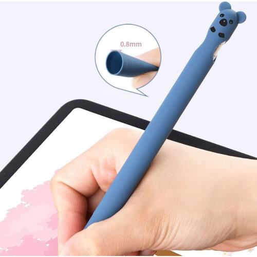 1pc Cute Animal Pattern Silicone Pen Tip Case Protective Pouch Cap Anti-lost Protective Case For Ipad Pencil