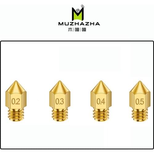 3D Printer Nozzle Mixed Sizes 0.2mm/0.3mm/0.4mm/0.5mm Print Head For 1.75MM filament MK8 print nozzle