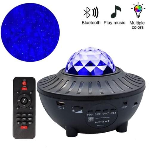 LED Night Light Romantic Projection Lamp USB Voice Control Bluetooth Music Player Colorful Starry Sky Projector Christmas Gift