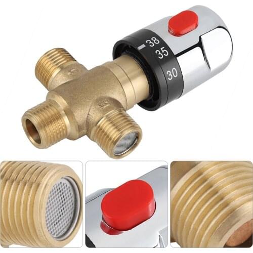 Brass Thermostatic Mixing Valve Bathroom Faucet Temperature Mixer Control Thermostatic Valve Home Improvement Accessories