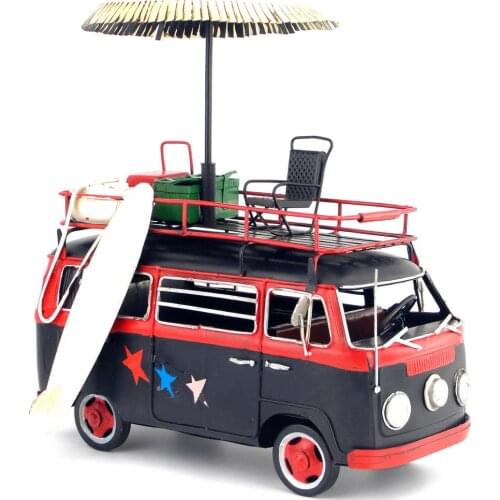 Vintage decorative hand-made metal artifacts model of a classic car Creative decorations