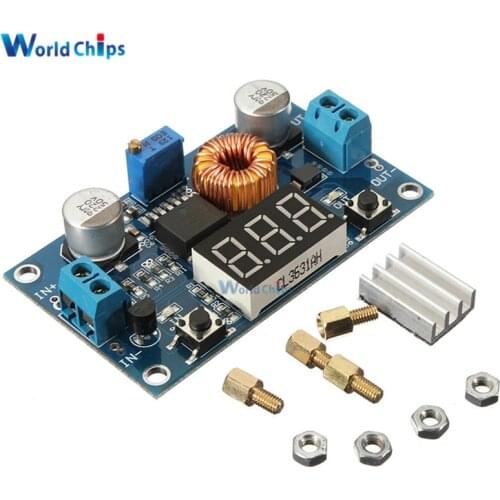 XL4015 75W 5A 4.0-38V to 1.25V-36V DC-DC Adjustable Step Down Board LED Voltmeter Power Supply Module DIY High Power
